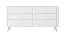 Chest of Drawers | 6 drawers | White | Dimensions: 81 x 163 x 38 cm | Long sideboard | Handles & legs: Metal | Modern slatted design | For the living room