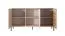 Modern sideboard Fouchana 03, color: Beige / Viking oak - Dimensions: 81 x 153 x 39.5 cm (H x W x D)