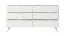 Chest of Drawers | 6 drawers | White | Dimensions: 81 x 163 x 38 cm | Long sideboard | Handles & legs: Metal | Modern slatted design | For the living room