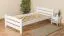 Single bed / guest bed solid beech wood white 118, incl. slatted frame - dimensions 100 x 200 cm