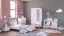 Children's Bedside Cabinet Ines 11 | White, Pink, Grey | 34 x 44 x 39 cm | 1 Drawer | Modern Kids Furniture