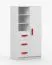 Smolikas 45 Bookcase | 80 cm Wide | White | 3 Drawers | Red Wooden Handles | 7 Compartments | 159 x 80 x 40 cm | Kids & Youth