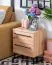 Bedside Cabinet with Two Drawers Crina 07 | Artisan Oak | Black Handles & Legs | 54 x 45.5 x 35 cm | ABS Edge Protection