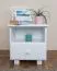 Nightstand Solid Pine | White Lacquered | 1 Drawer & Open Compartment | 43 x 43 x 33 cm | Model 004