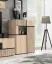 Modern living room - Set A Jordalsgrenda, 4-piece, color: oak / black, incl. LED lighting, push-to-open function, two chests of drawers, one TV cabinet, one wall shelf