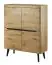 Chest of drawers with eight compartments Polmadie 08, Colour: Oak Artisan / Black - Measurements: 134 x 107 x 40 cm (H x W x D), with enough storage space.