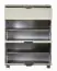 Shoe cabinet Sabadell 07, Colour: Oak / beige high gloss - 108 x 80 x 38 cm (h x w x d)