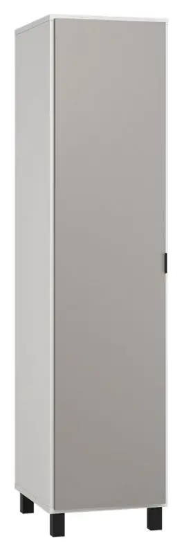 Hinged door cabinet / Wardrobe Pantanoso 12, Colour: White / Grey - Measurements: 195 x 47 x 57 cm (H x W x D)