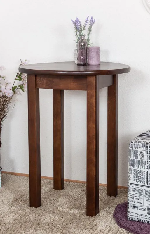Round Solid Pine Table Walnut Finish Junco 234A | Ø 60 cm | Premium Craftsmanship