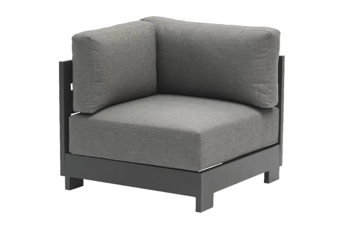 Corner lounge chair London made of aluminum - color: anthracite, dimensions: 840 x 840 x 670 mm