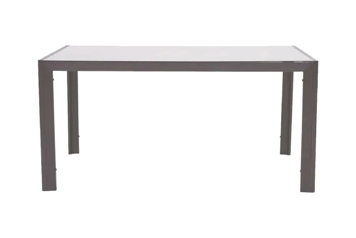 Miami aluminium garden table with glass top - color: grey aluminium, length: 1500 mm, width: 900 mm, height: 720 mm