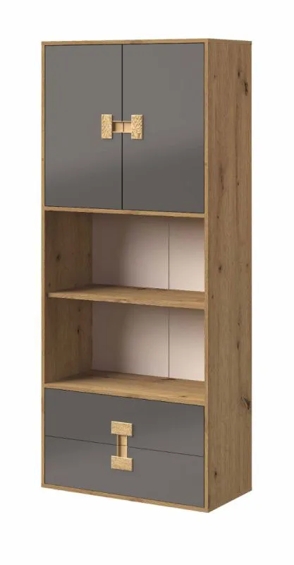 Youth Wardrobe Garian 05 | Oak & Grey | 191 x 80 x 40 cm | Modern Storage Solution