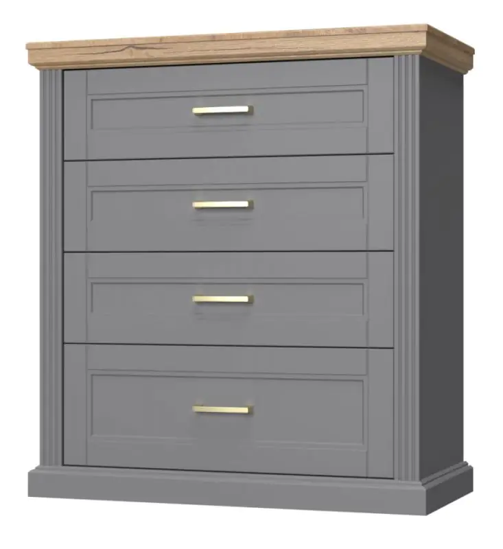 Chest of drawers Lotofaga 20, Colour: Grey / Walnut - 112 x 101 x 48 cm (H x W x D)