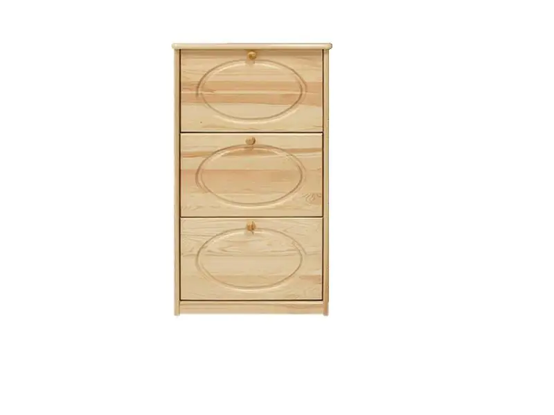 Shoe cabinet 016 solid, natural pine wood 016 - Dimensions 115 x 58 x 29 cm (H x B x T)