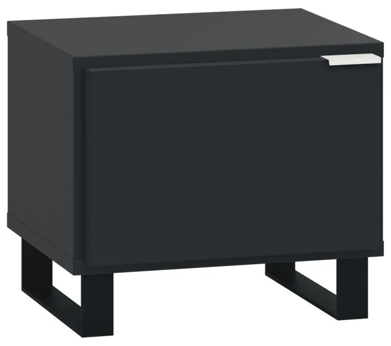 Night Dresser Chiflero 17 | Black | Soft Touch Finish | 40 x 45 x 40 cm | Modern Metal Details