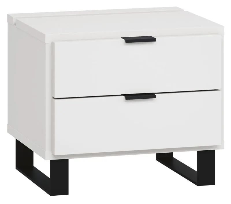 Chiflero 41 Night Dresser | White | Soft Touch Finish | LED Lighting | 40 x 45 x 40 cm