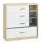 Children's room - Chest of drawers Jurupa 06, Colour: Beech / White / Platinum Grey - Measurements: 100 x 95 x 41 cm (h x w x d), with 4 drawers and 3 compartments