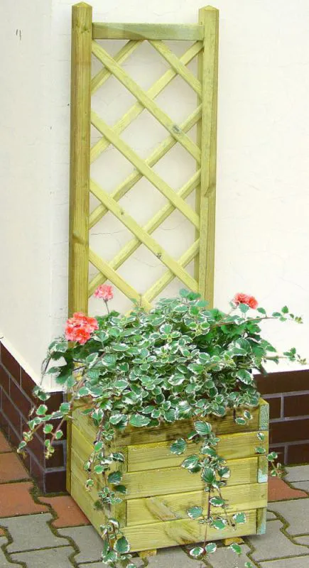 Flower box with trellis Alata 1 - Measurements: 40 x 40 x 140 cm (W x D x H)