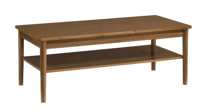 Coffee table | living room table | oak caramel | 120 x 60 x 45 cm | 1 shelf | semi-solid | Inginele 08