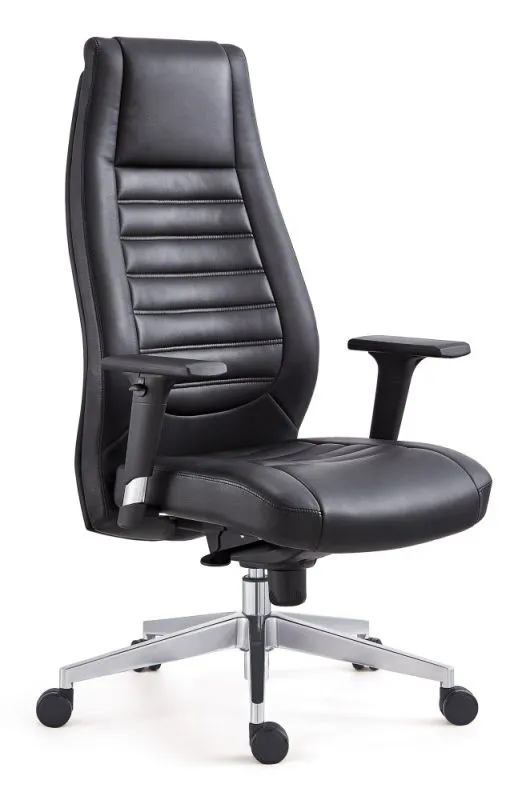 Black Tamest 115 Swivel Chair | Height Adjustable | Genuine Leather | 116-125 x 64 x 66 cm