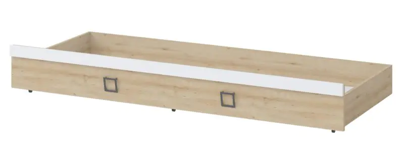 Bed frame for single bed / guest bed, Colour: Beech / White - 80 x 190 cm (W x L)