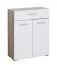 Chest of Drawers with Drawer Kove 04 | Oak Grey & White High Gloss | 2 Doors | 3 Compartments | 97.5 x 79 x 35 cm | Entrance Hall Storage