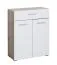Chest of Drawers with Drawer Kove 04 | Oak Grey & White High Gloss | 2 Doors | 3 Compartments | 97.5 x 79 x 35 cm | Entrance Hall Storage