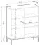 High Chest of Drawers Worthing 75 | Ribbed Cashmere Front | 2 Doors | 6 Compartments | 1m Wide | Black Legs