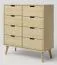 Chest of Drawers Solid Pine Wood Natural Aurornis 36 | 8 Drawers | 104 x 96 x 40 cm | Modern Design