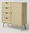 Chest of drawers solid pine wood natural Aurornis 38 - Measurements: 104 x 96 x 40 cm (H x W x D)