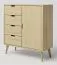 Chest of Drawers Solid Pine Wood Natural Aurornis 38 | 104 x 96 x 40 cm | Modern Storage Cabinet
