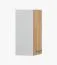 Wall Unit with Hinge Door | Brown/White Wood Look | Parnassus 04 | 1 Door | Metal Silver Handles | 71.5 x 40 x 29 cm