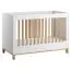 Baby bed / Kid bed Lijan 06, Colour: White / Oak - Lying area: 70 x 140 cm (w x l)