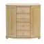 Sideboard 051, 4 drawer, 2 door, solid pine wood, clearly varnished - 100H x 100W x 47D cm 