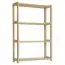4-Tier Shelving Unit Junco 56C, solid pine, clearly varnished - H125 x W60 x D30 cm