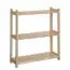Low 3-Tier Shelving Unit Junco 57C, solid pine, clearly varnished - H86 x W60 x D30 cm