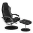 Comfort TV armchair with stool Apolo 54, color: black / grey, 360° rotatable