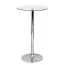 Round glass bar table Apolo 136, color: glass / chrome, with 10mm thick safety glass - diameter: 60 cm