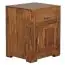 Bedside cabinet made of Sheesham solid wood, color: Sheesham - Dimensions: 60 x 50 x 40 cm (H x W x D), ideal for box spring beds