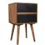 Bedside cabinet in retro look, color: sheesham / black - Dimensions: 67 x 35 x 40 cm (H x W x D), with plenty of storage space