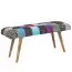 Bench made of solid mango wood, color: mango / colorful patterned - Dimensions: 51 x 117 x 38 cm (H x W x D)