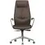 Office swivel chair XXL Apolo 25, color: brown / chrome, with wide backrest and seat