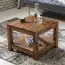 Square living room table made of Sheesham solid wood, color: Sheesham - Dimensions: 45 x 60 x 60 cm (H x W x D), with unique grain