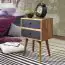 Bedside cabinet in retro look, color: sheesham / black - Dimensions: 67 x 35 x 40 cm (H x W x D), with plenty of storage space
