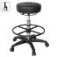 Comfortable stool Apolo 60, color: black / chrome, with heavily upholstered seat