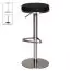 Height-adjustable bar stool Apolo 175, color: black / chrome, with lavishly upholstered seat