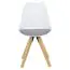 Upholstered chair set of 2 with friendly colors & light wood, color: white / gray / oak, seat with linen cover