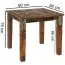 Rustic dining table with carving pattern, solid wood, color: mango - Dimensions: 80 x 80 cm (W x D)