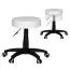 Roll stool Apolo 06, color: white / black, well upholstered