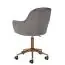 Elegant shell chair on castors Apolo 116, color: grey / gold, covered with velvet